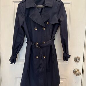 Classic Navy Double-Breasted Trench Coat